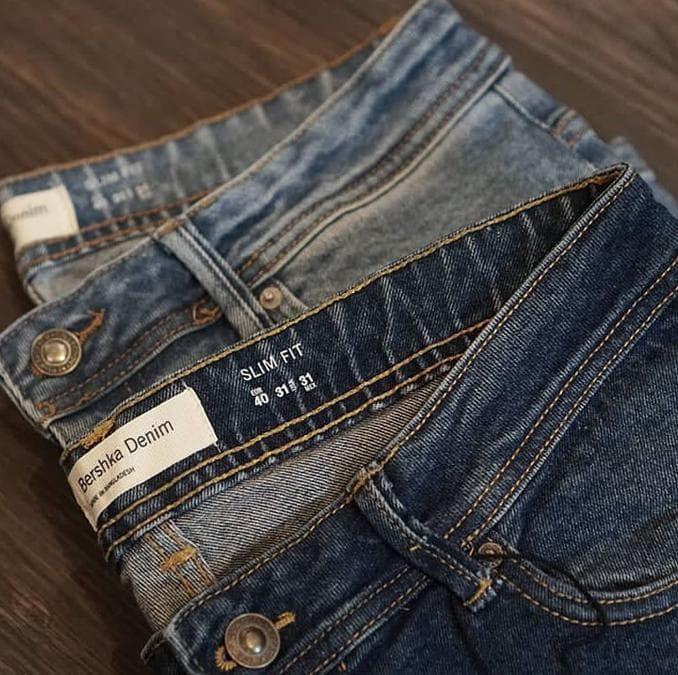 Jual Celana Panjang Bershka Slimfit Denim Jeans Trousers Indigo