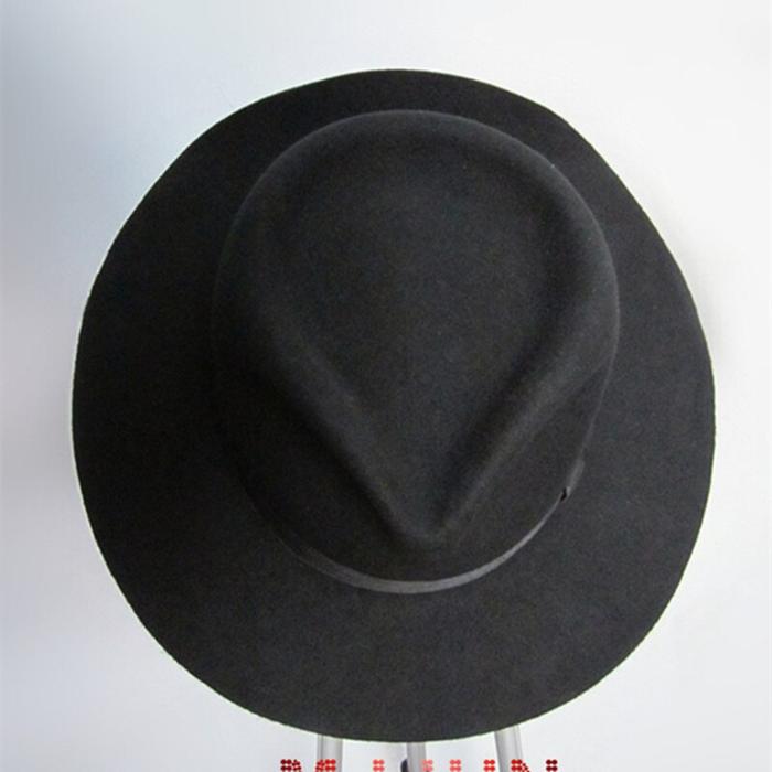 Black FEDORA Wool Hat 