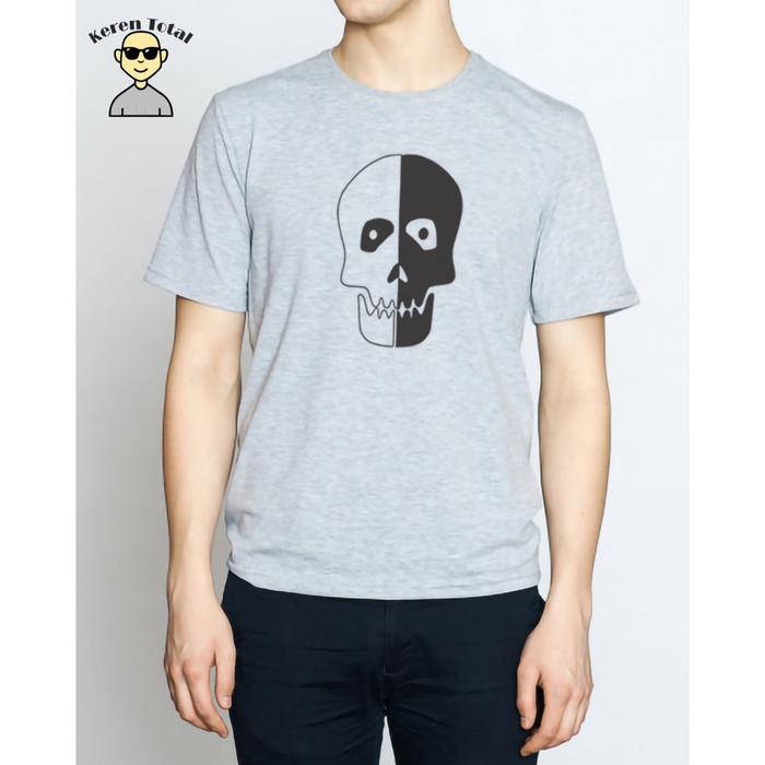 Gambar Keren Total - Kaos Tengkorak / Kaos Cowok / Kaos Premium / Kaos Distro - Abu Misty, L dari Fayzel Fashion undefined Tokopedia