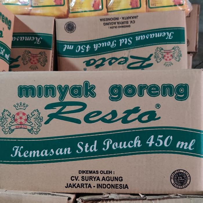Gambar Minyak Goreng Resto Kemasan Refill 450ml dus isi 24pcs Ready dari Suket Teki Groceries undefined Tokopedia