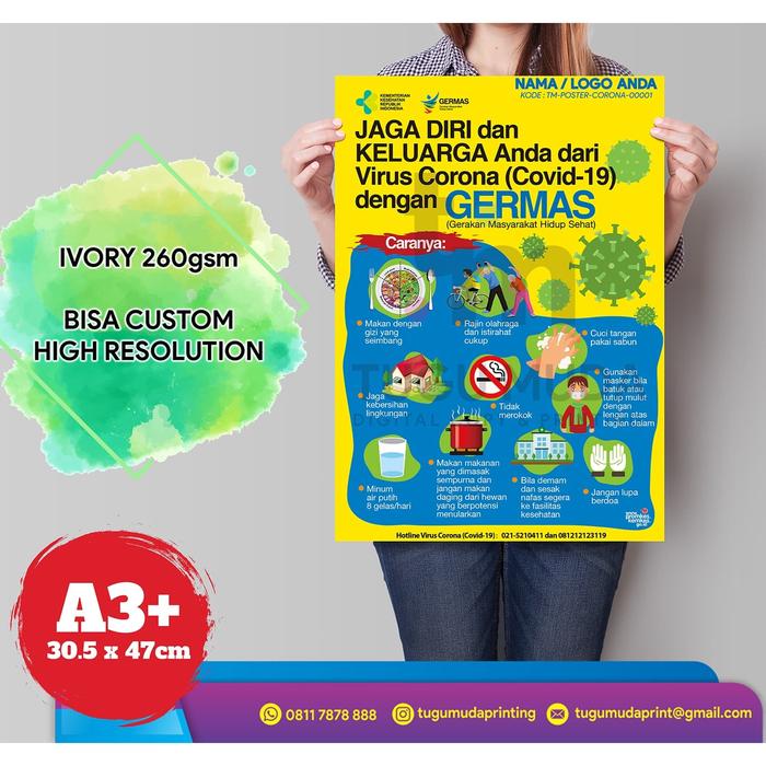 Jual Cetak Print Poster Ivory 260gsm Waspada Corona Custom Nama Kota Semarang Tugu Muda Printing Tokopedia