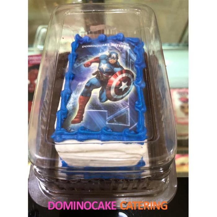 Gambar Kue ultah - Kue ultah mini - Mini cake - Captain America kotak 10x6cm dari Dominocake_NEW undefined Tokopedia