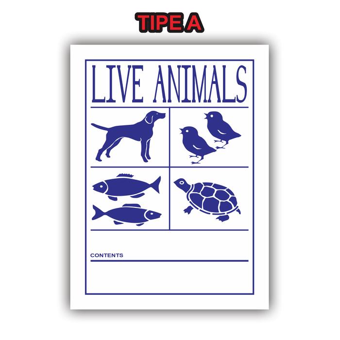 Gambar Sticker Tanda Kiriman Live Animals Stiker Label Hewan Hidup 12 x 9 cm - Tipe A dari Bekasi Printing Utama undefined Tokopedia