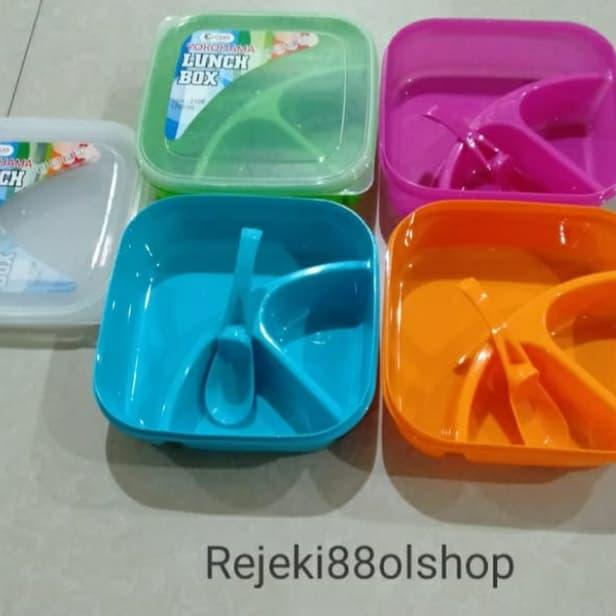 Gambar kotak makan clio yokohama/ lunch box + sendok souvenir anak dari rejeki88olshop undefined Tokopedia