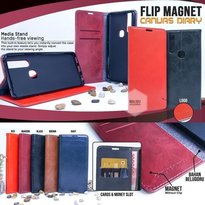 Promo OPPO REALME PRO FLIP CASE MAGNET CANVAS DIARY BLUEMOON