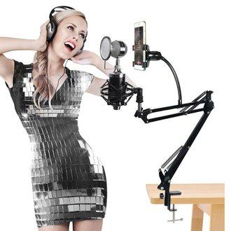 Gambar Microphone Arm Stand mic Condenser Smartphone hp holder Lazypod D6 dari Medan Pipe Fittings undefined Tokopedia