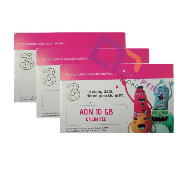 Jual Paket Data Three Aon 10 Gb Unlimited Paket Internet Tri Aon 10 Gb Jakarta Selatan Daffina Reload Tokopedia