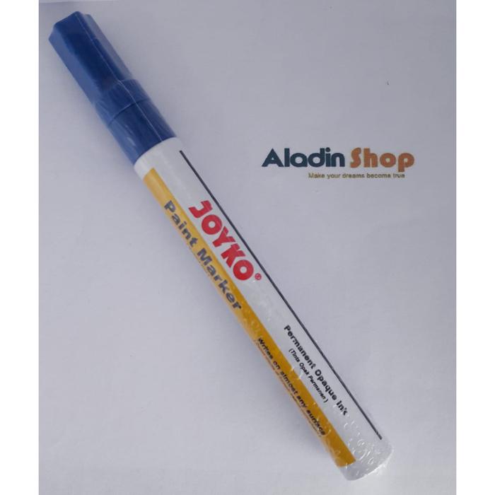 Gambar Spidol Paint Permanent Marker kuning Biru Putih Hijau Biru Emas Joyko - Biru dari My Aladin undefined Tokopedia