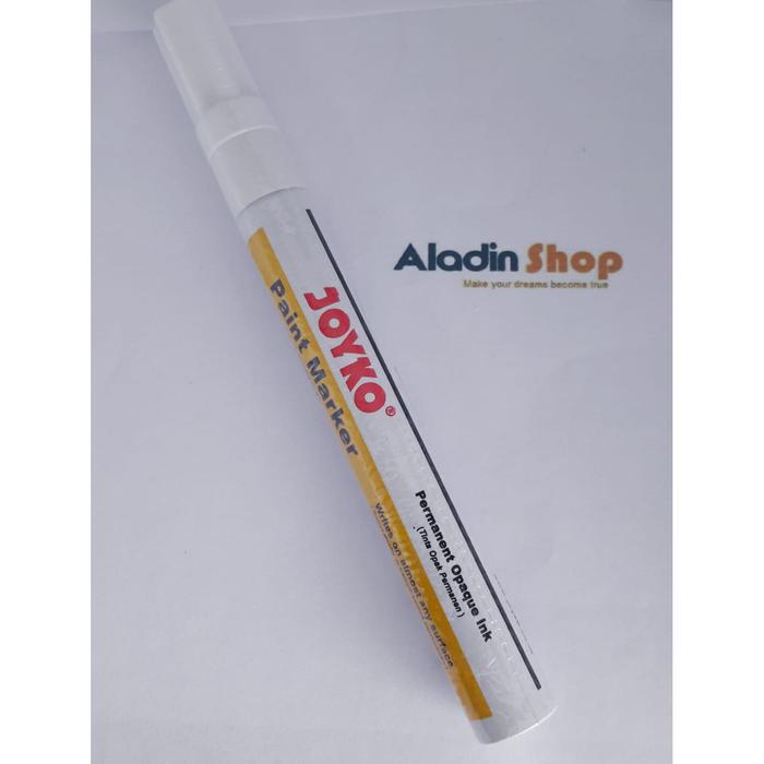 Gambar Spidol Paint Permanent Marker kuning Biru Putih Hijau Biru Emas Joyko - Putih dari My Aladin undefined Tokopedia