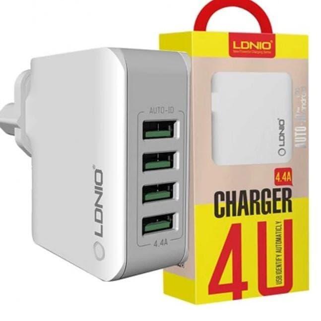 Gambar Charger USB 4 port 4,4A LDNIO A4403 Auto ID Fast Charger dari PojokITcom Pusat IT Comp undefined Tokopedia