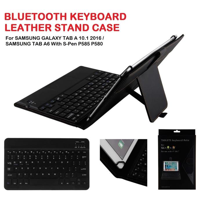 Gambar Samsung Galaxy Tab A6 A 10.1 10 Inch 2016 P585 Bluetooth Keyboard Case - Hitam dari Forsakey Gadget Acc undefined Tokopedia
