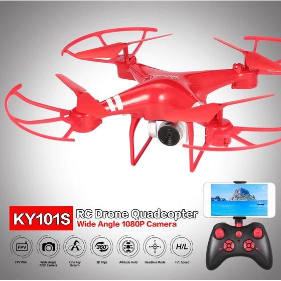 Gambar KY101S WiFi FPV Wide Angle 1080P Camera Selfie RC Drone Altitude Hold - Merah dari I Can Fly undefined Tokopedia