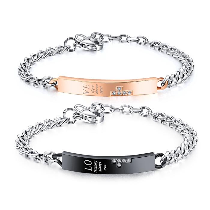 Gambar gelang couple love Stainless Steel dengan Zircon bentuk - female dari amandineofficial undefined Tokopedia