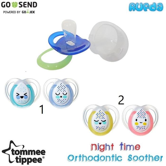 Gambar Tommee Tippee 0-6 Night Time Orthodontic Soother Pacifier Empeng - 2pc Kuning Pink dari AsiBayi undefined Tokopedia