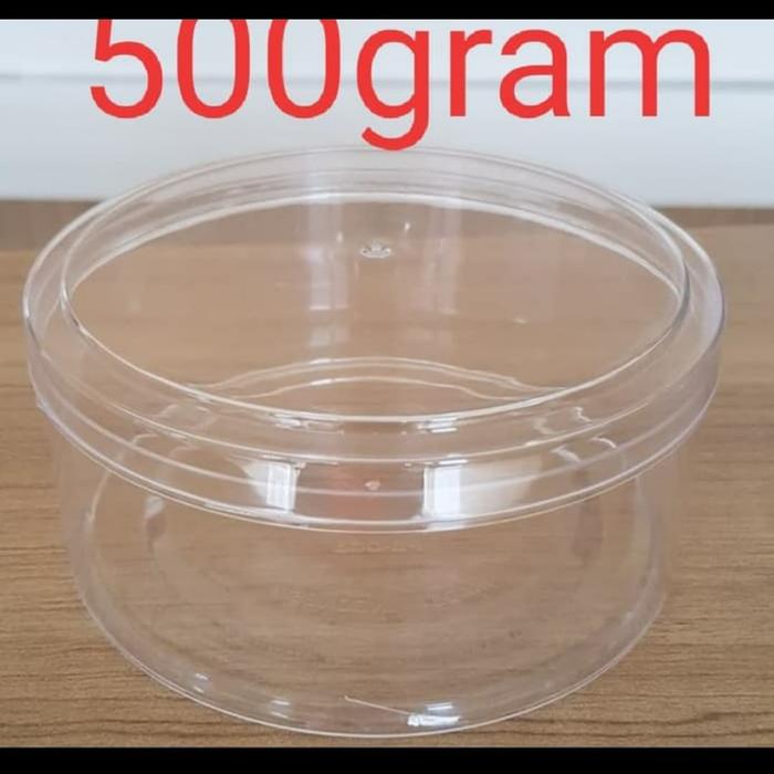 Gambar Toples bulat bening 500 gram/1/2 kg tempat kue kering nastar - 500 GRAM dari ipanda plastik plasindo undefined Tokopedia