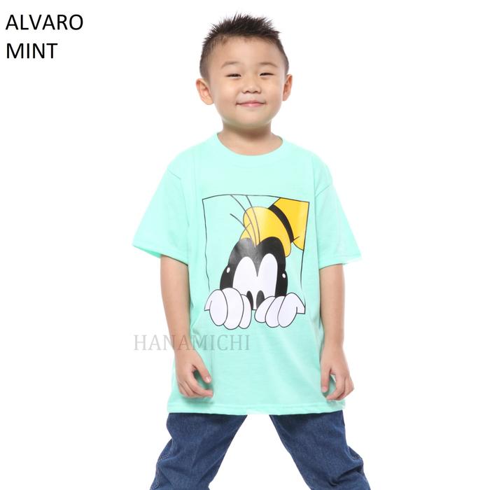 Gambar Machiko Baju Kaos Sablon Anak Lengan Pendek Alvaro - Mint, S dari Machiko Kids undefined Tokopedia
