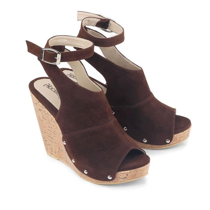 Jual Sandal Wedges Strap wanita hak tinggi Peep Toe Heesl wedges