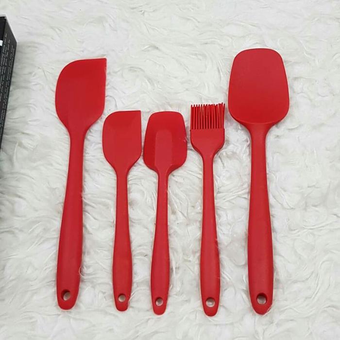Gambar rubber silicon spatula set 5pcs - Merah dari etc shopline undefined Tokopedia