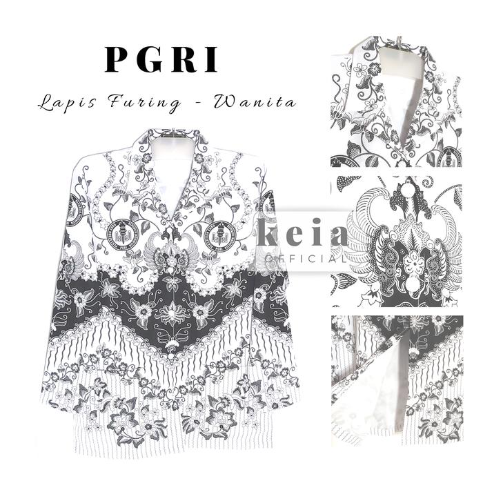 Gambar Baju Batik PGRI ( Lapis Furing) PNS JUMBO 4L 5L - WANITA, 5L dari keia_official undefined Tokopedia