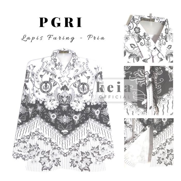 Gambar Baju Batik PGRI ( Lapis Furing) PNS JUMBO 4L 5L - PRIA, 5L dari keia_official undefined Tokopedia