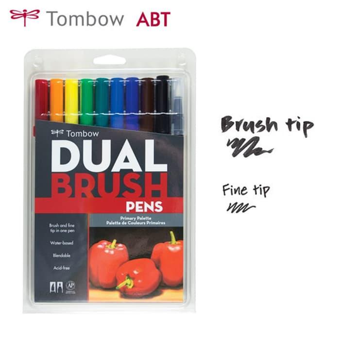 Gambar Tombow Dual Brush Pens Abt Set 10 Warna Coloring Marker Spidol Pen Tip - Primary dari CENTRO TRADING Kota Bandung Tokopedia