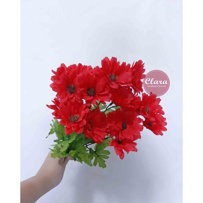Gambar Bunga Krisan Aster Artificial (Daisy) - Merah dari Clara Florist Surabaya undefined Tokopedia