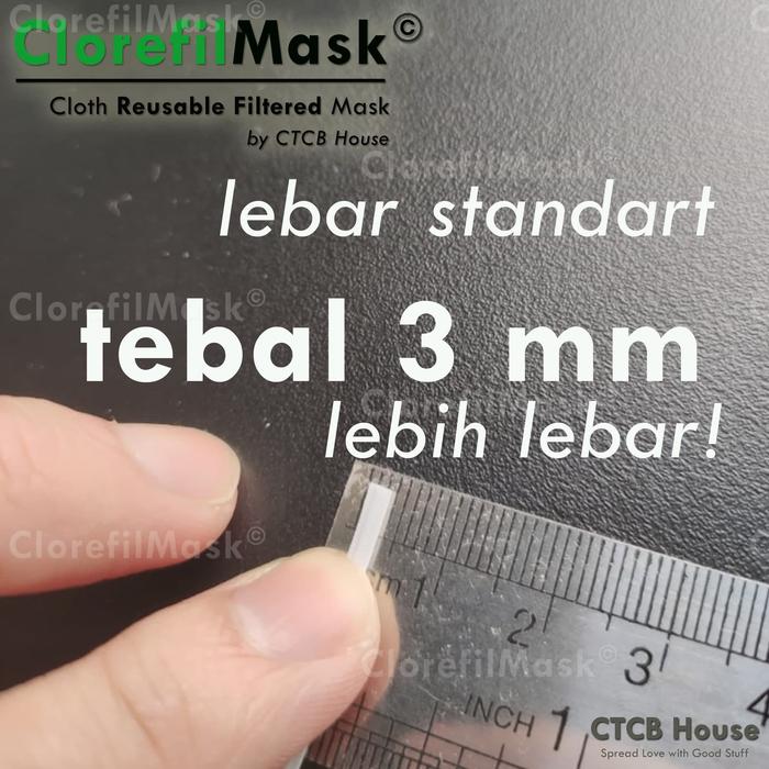 Gambar SINGLE CORE KAWAT HIDUNG/ KAWAT MASKER PUTIH LEBAR 3 MM X 11 CM dari CTCB House undefined Tokopedia