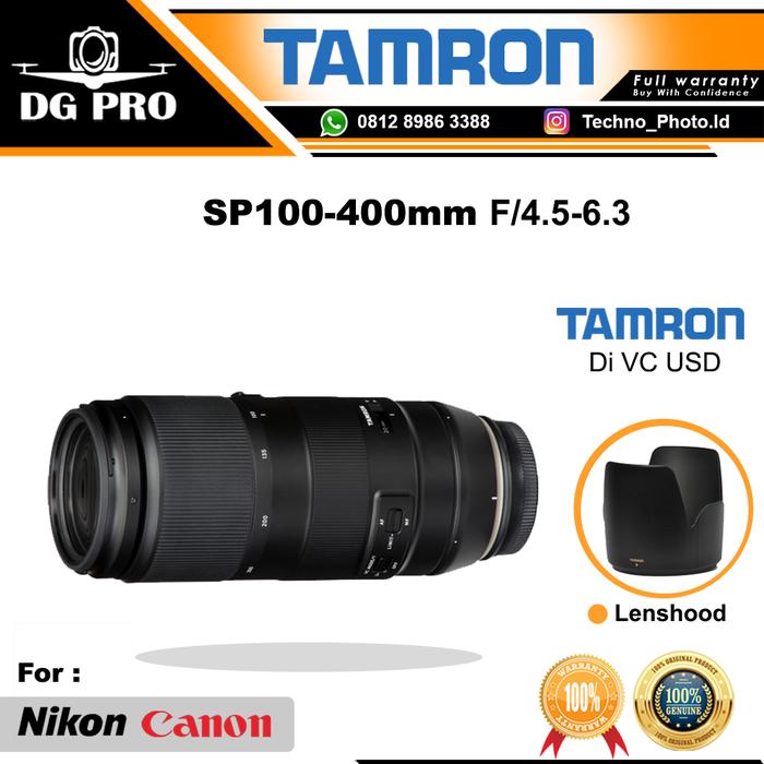 Gambar TAMRON 100-400mm f/4.5-6.3 Di VC USD Lensa Kamera DSLR for Canon nikon - for Canon dari DG PRO KAMERA undefined Tokopedia