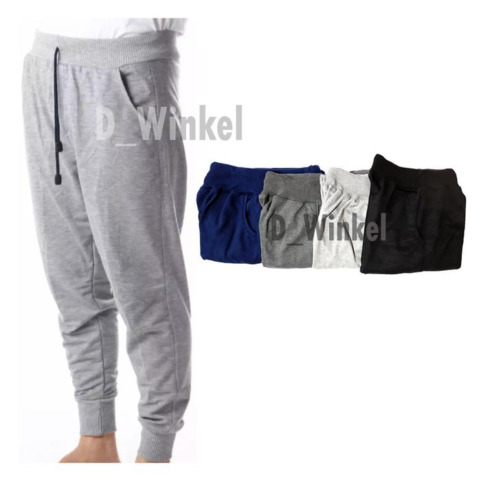 Gambar Celana Jogger Joger Pants Panjang Cowok Pria Fashion Training Gym Abu - ABU MUDA, L dari Dwinkel_NEW undefined Tokopedia