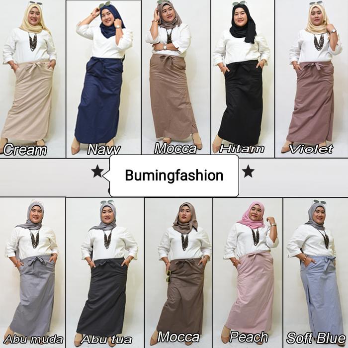 Gambar rok celana model ROCELLA JUMBO rok celana big size jumbo katun stretch - peach, jumbo dari buming undefined Tokopedia