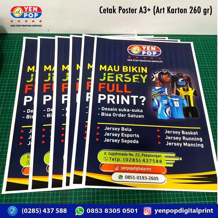 Jual Cetak Poster A3 Art Karton 230 260 Gr 1 Sisi Full Color Tanpa Laminasi Kota Pekalongan Yenpop Digital Printing Tokopedia