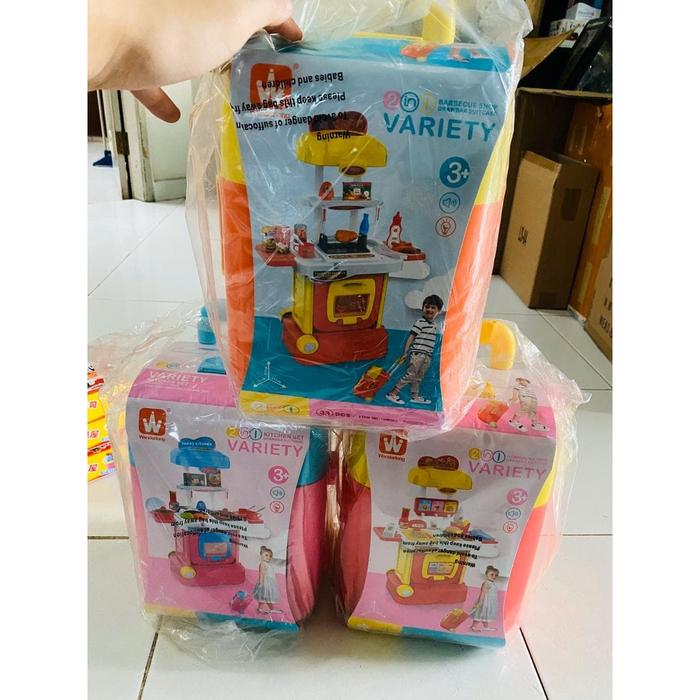 Gambar WANDERLONG KITCHEN SET DRAWBAR SUITCASE ALAT MASAK MAINAN ANAK dari Boluner Shop_NEW undefined Tokopedia