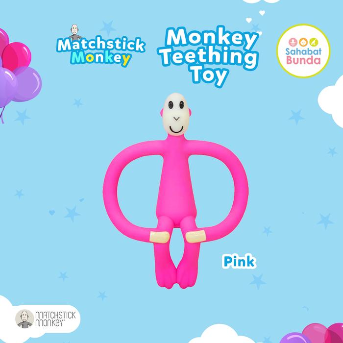 Gambar Matchstick Monkey Teether - Mainan Bayi - Gigitan Bayi - Pink dari Sahabat.Bunda undefined Tokopedia