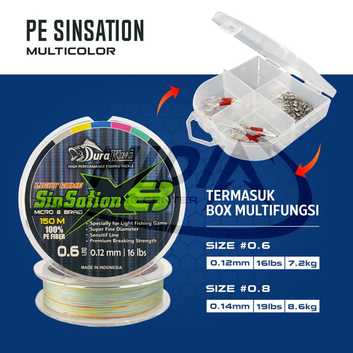 Gambar SENAR PE DURAKING SINSATION X8 150 METER - 0.6 dari NIDIA FISHING SHOP undefined Tokopedia