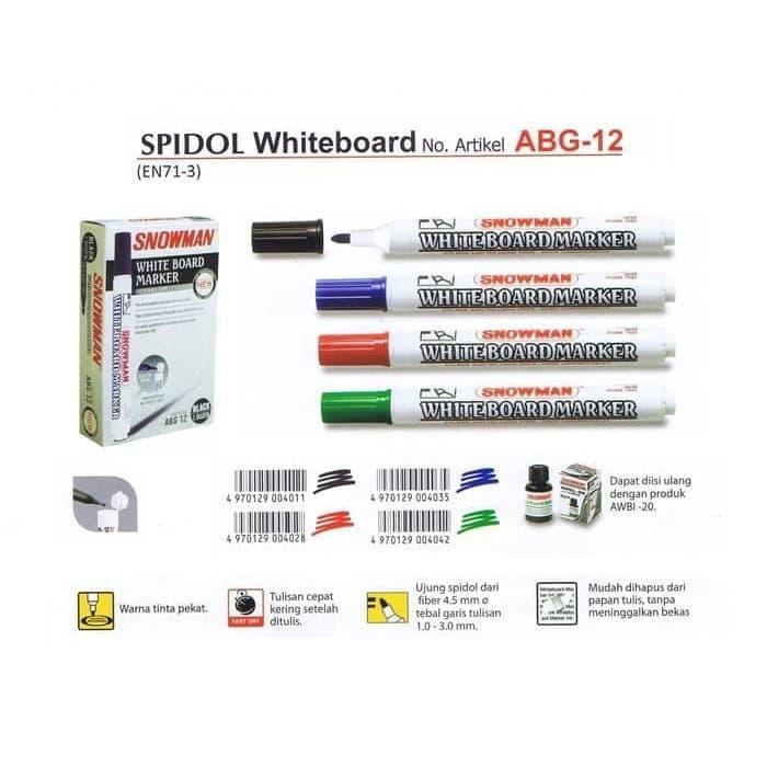 Gambar Spidol Whiteboard Snowman ABG-12 - Hijau dari Surya Mas Ateka undefined Tokopedia
