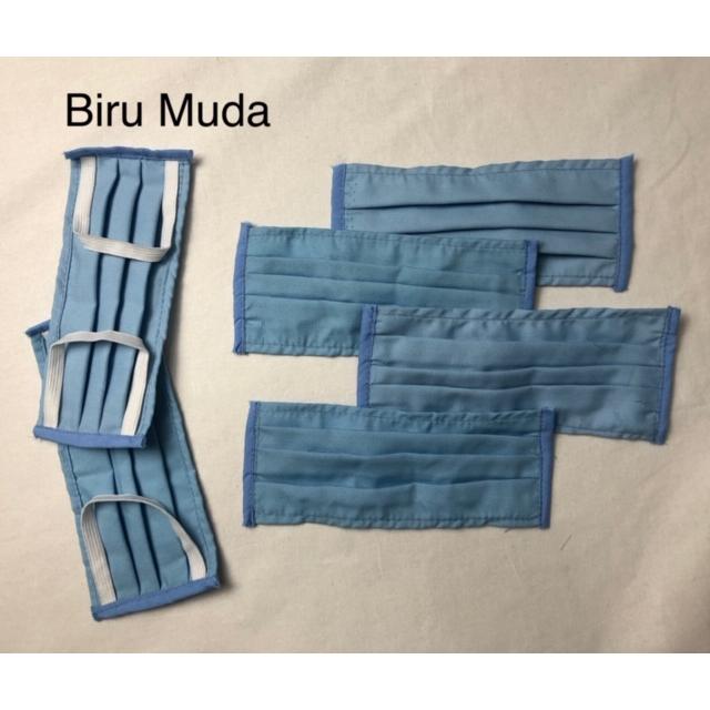 Gambar MASKER KAIN EARLOOP (100 PCS) - Biru Muda dari MKY Clothing Kota Bandung Tokopedia