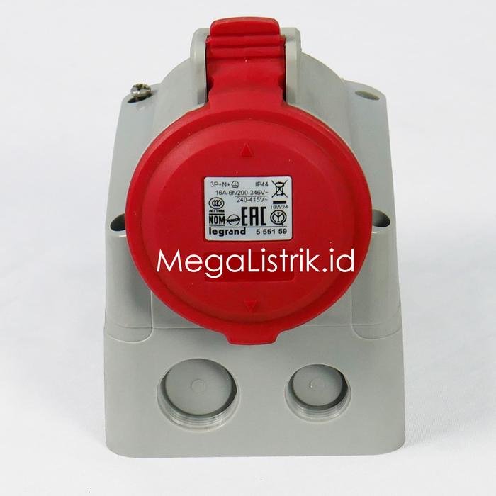 Gambar Legrand Stop Kontak Industrial Surface 5 Pin 32A IP44 555259 / Tempra Pro Socket Outlet Surface Mounting 3P+N+E 5 Pole / Kaki 32 Ampere Tempel Outbow / OB dari megalistrik.id undefined Tokopedia