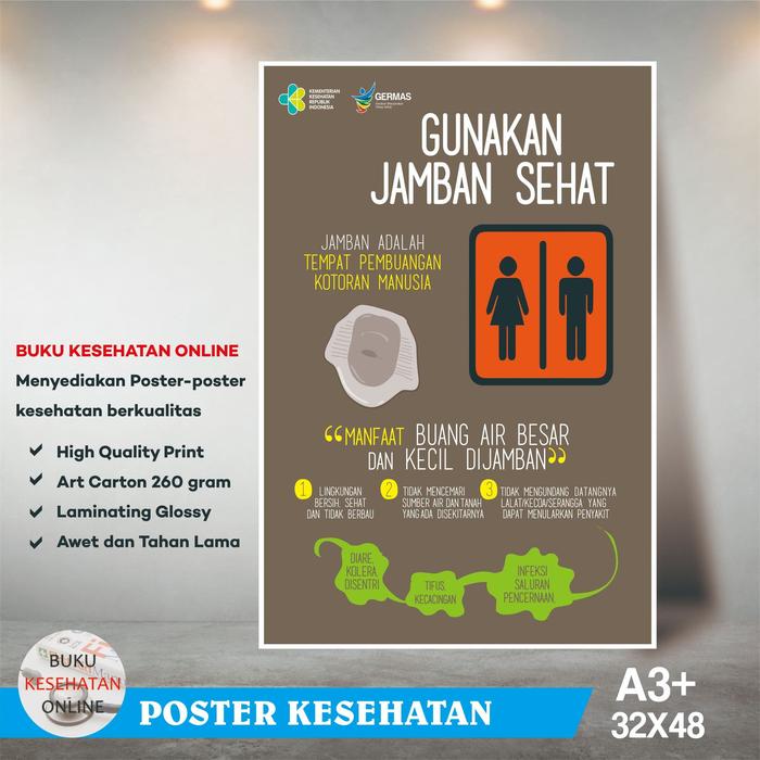Jual Poster Kesehatan Gunakan Jamban Sehat Laminating Glossy Kab Bogor Buku Kesehatan Online Tokopedia