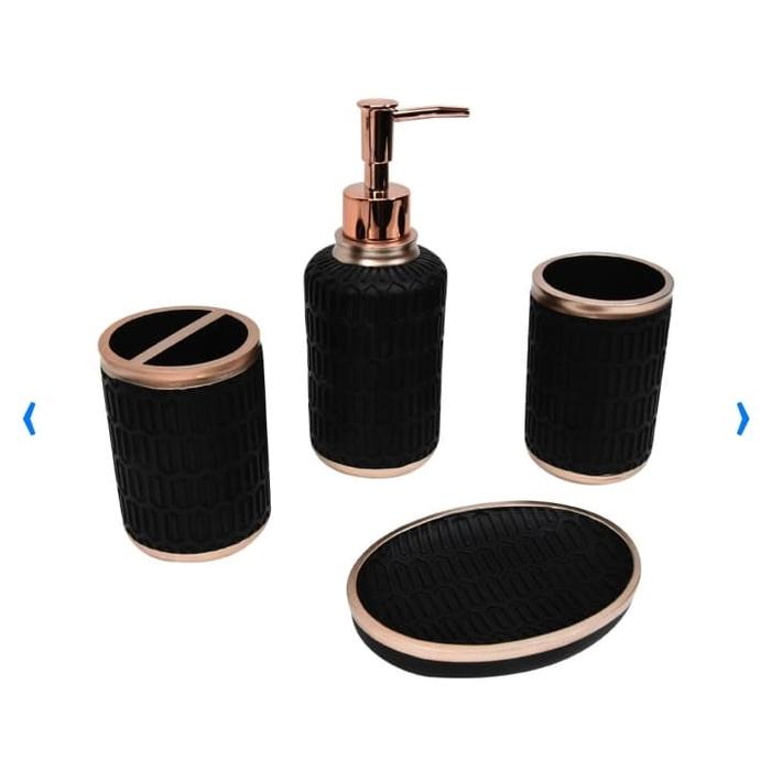 Gambar Kris set aksesoris kamar mandi polyresin/tempat sabun 4 Pcs - Hitam dari Mamon1 undefined Tokopedia