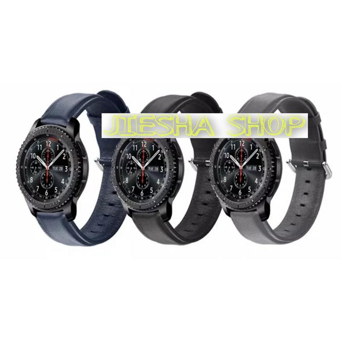 SAMSUNG GALAXY GEAR S3 FRONTIER CLASSIC STRAP KULIT LEATHER WATCH BAND  biru navy