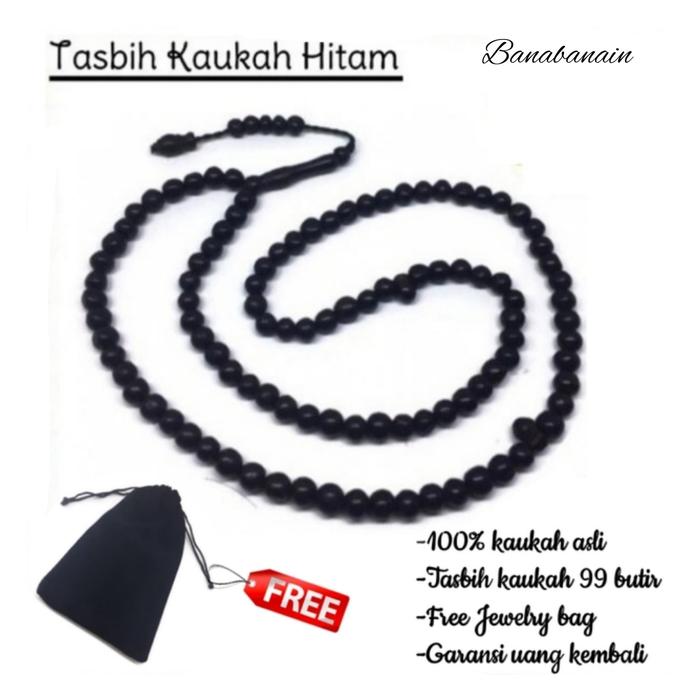 Tasbih Kayu Kokka Kaukah Hitam 99 Butir Oleh Oleh Haji Kado