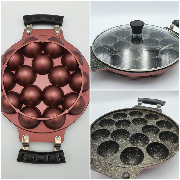 Gambar Cetakan kue Takoyaki Osaka Teflon 15 Lubang / Snackmaker ORIGINAL - Merah Muda dari deeblues undefined Tokopedia