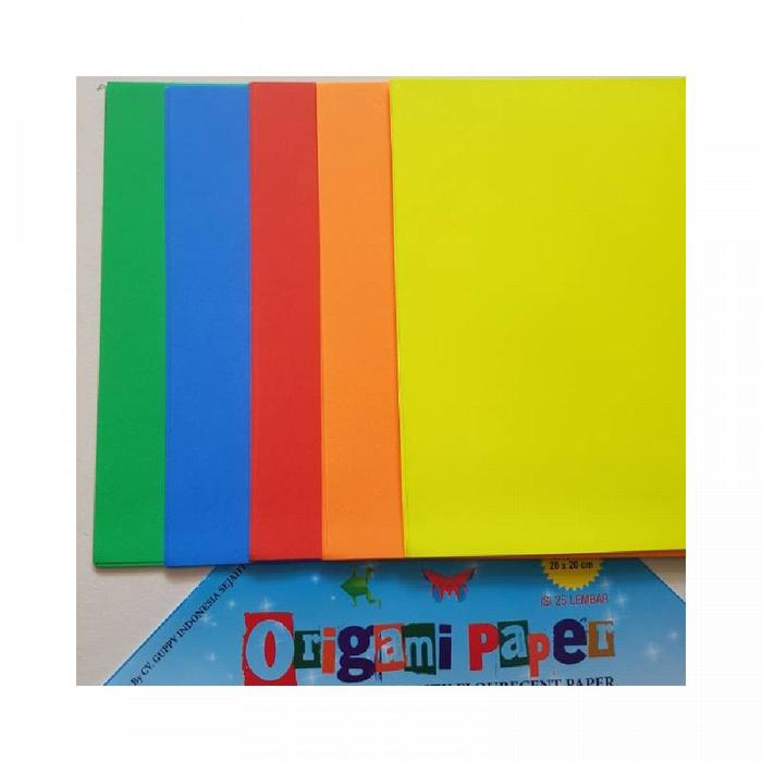 Gambar Kertas origami guppy 20x20cm 25pcs warna timbal balik dari Arta Investama undefined Tokopedia