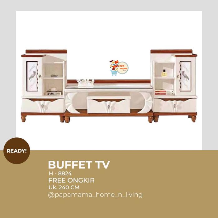 Gambar BUFFET TV Marmer Minimalis -Rak TV Uk 240 cm- Tempat Tv H -8824- Medan dari Papamama Home Living undefined Tokopedia