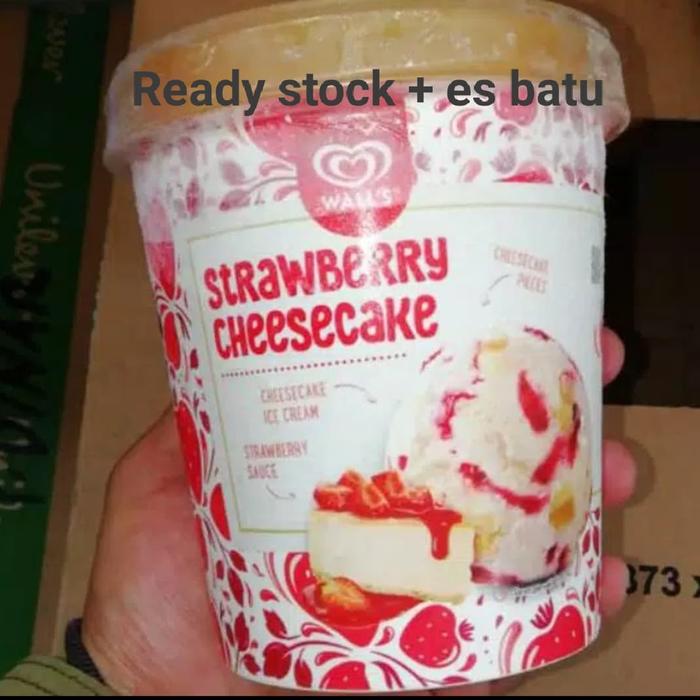 Gambar eskrim icecream legendaris strawberry cheesecake walls 750ml - 750ml dari BRATA STORE FASHION undefined Tokopedia