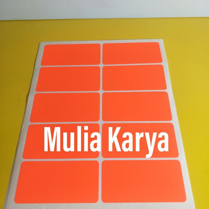 Gambar Label Stiker Warna / Label Undangan Size 75 x 38 mm Label Warna 121 - Merah Terang dari Mulia Karya MK undefined Tokopedia