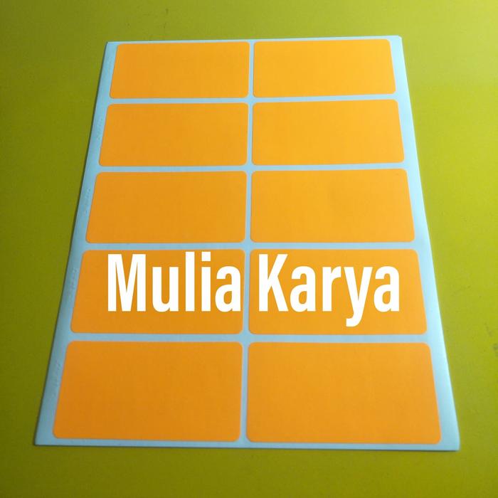 Gambar Label Stiker Warna / Label Undangan Size 75 x 38 mm Label Warna 121 - Orange dari Mulia Karya MK undefined Tokopedia