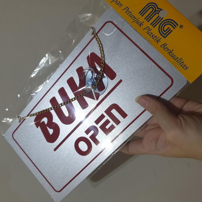 Gambar Stiker Gantungan Pintu Buka-Tutup Open-Closed - Silver dari Woodlogs Store undefined Tokopedia