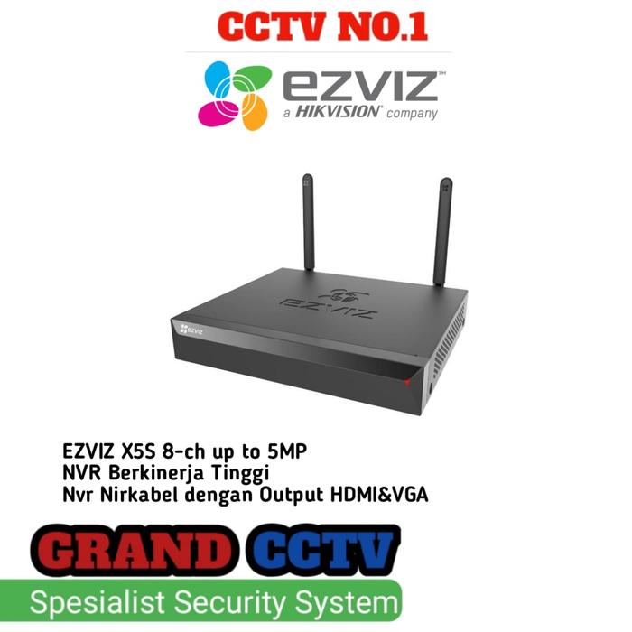 Jual nvr ezviz channel x5s 5mp wireless Kota Administrasi
