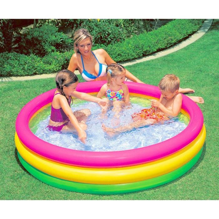 Gambar Kolam Renang Anak Pelangi BESAR 147x33 cm INTEX Sunset Glow 57422 - Kolam saja dari INTEX ONLINE NEW undefined Tokopedia